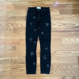 Current/Elliott Stiletto Star Jeans Womens 24 High Waist Black Vineland Crop